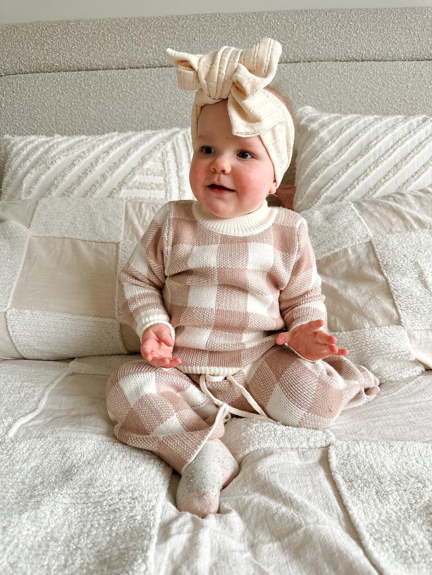 Gingham Knit Set