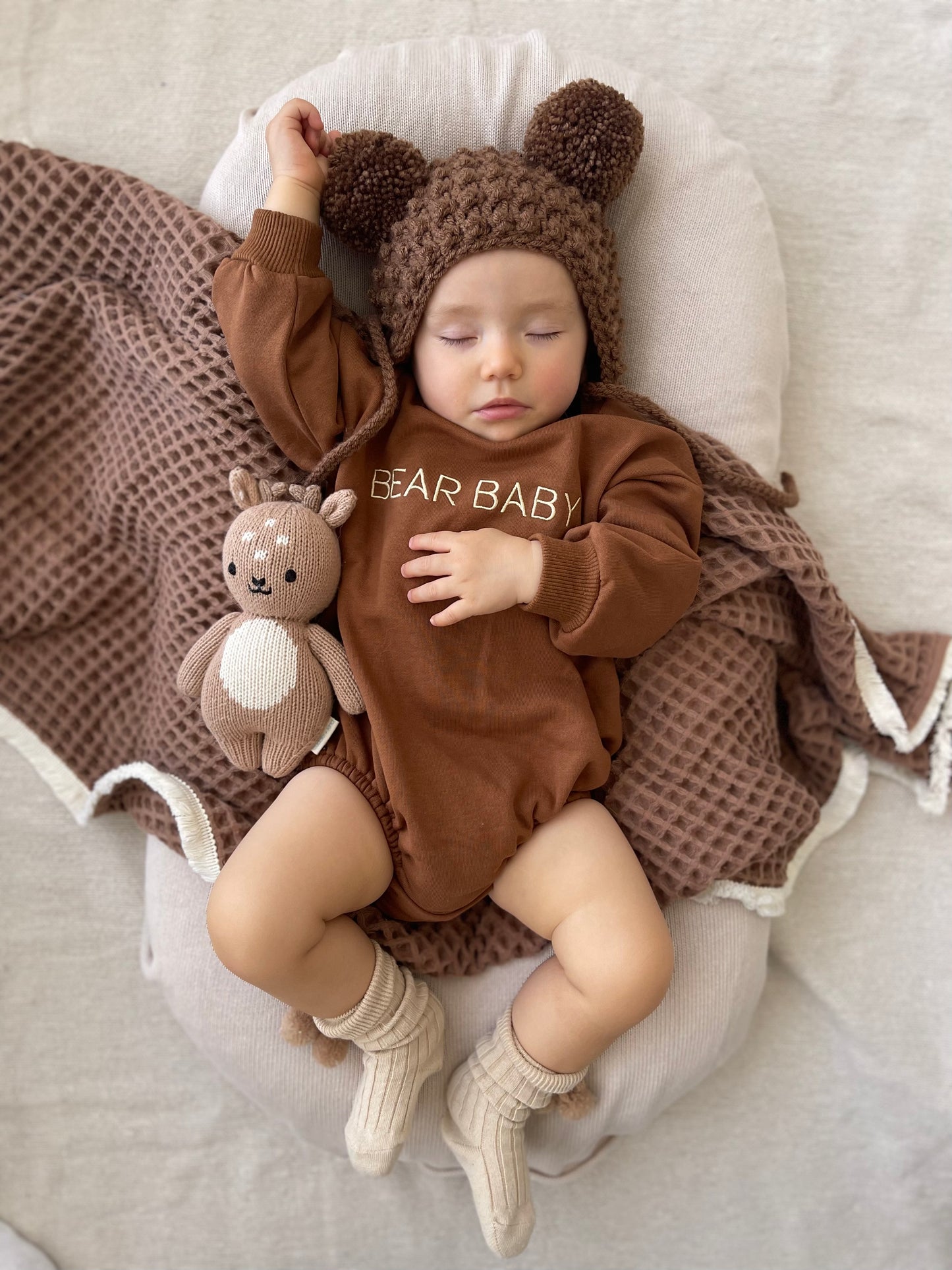 Bear Baby Romper - Chocolate