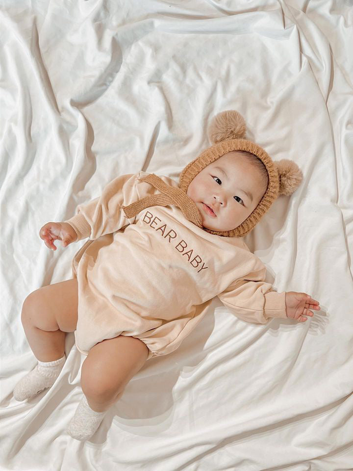 Bear Baby Romper - Beige
