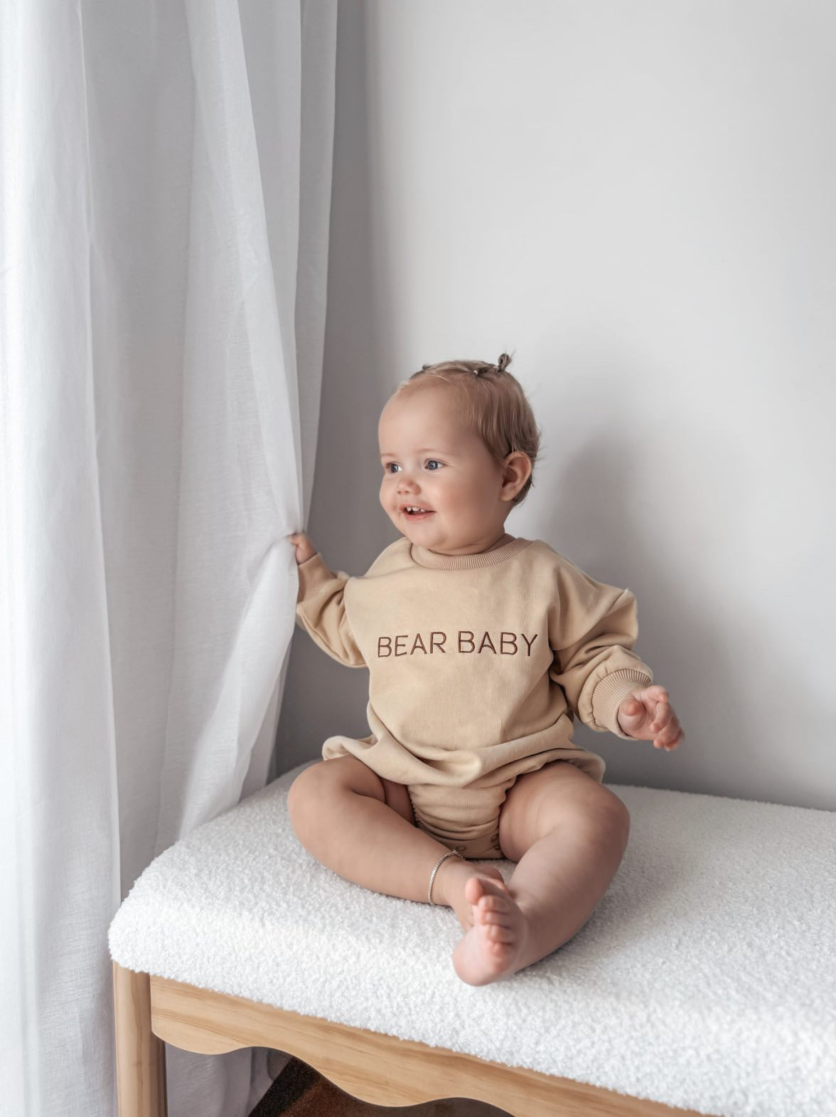 Bear Baby Romper - Beige