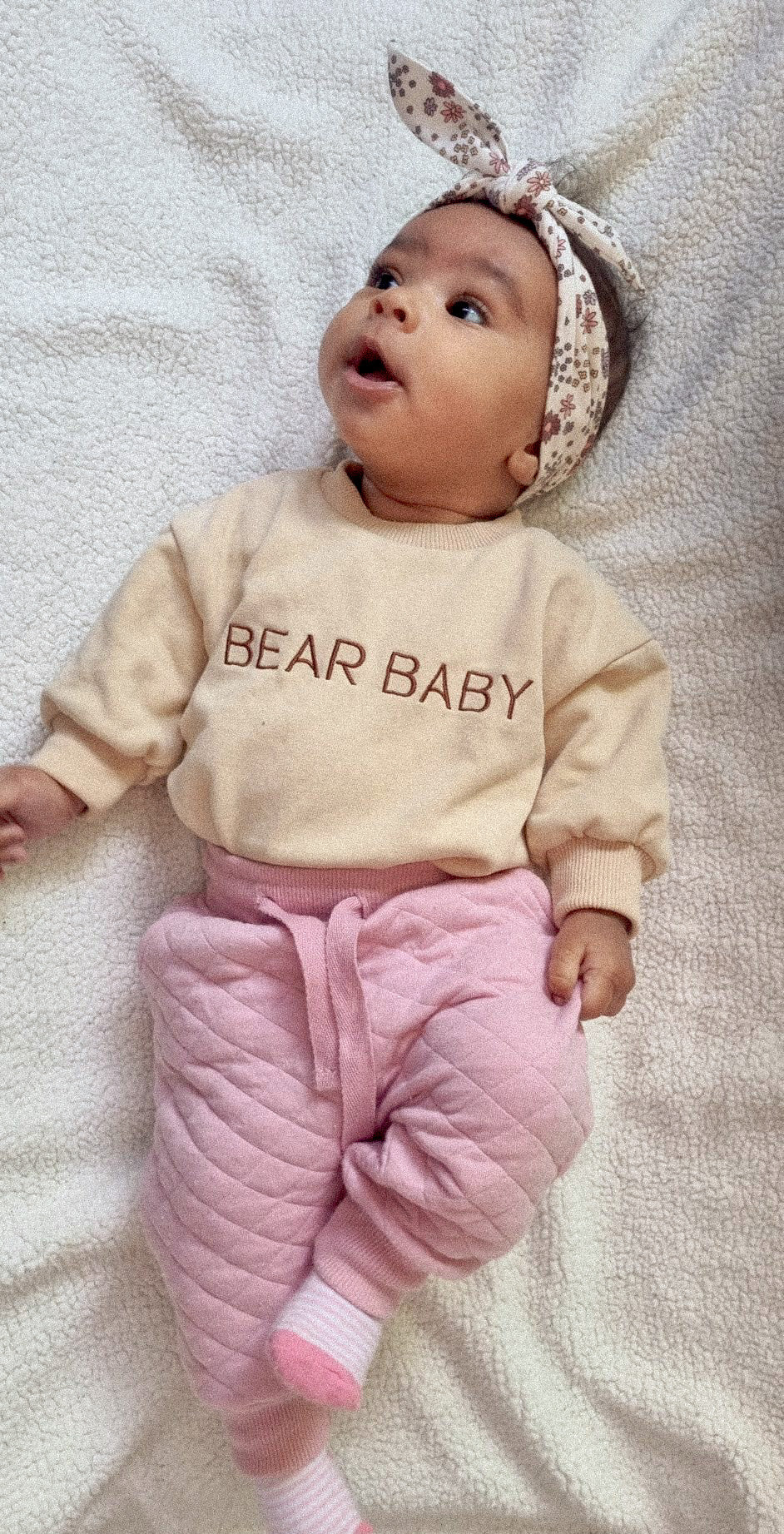Bear Baby Romper - Beige