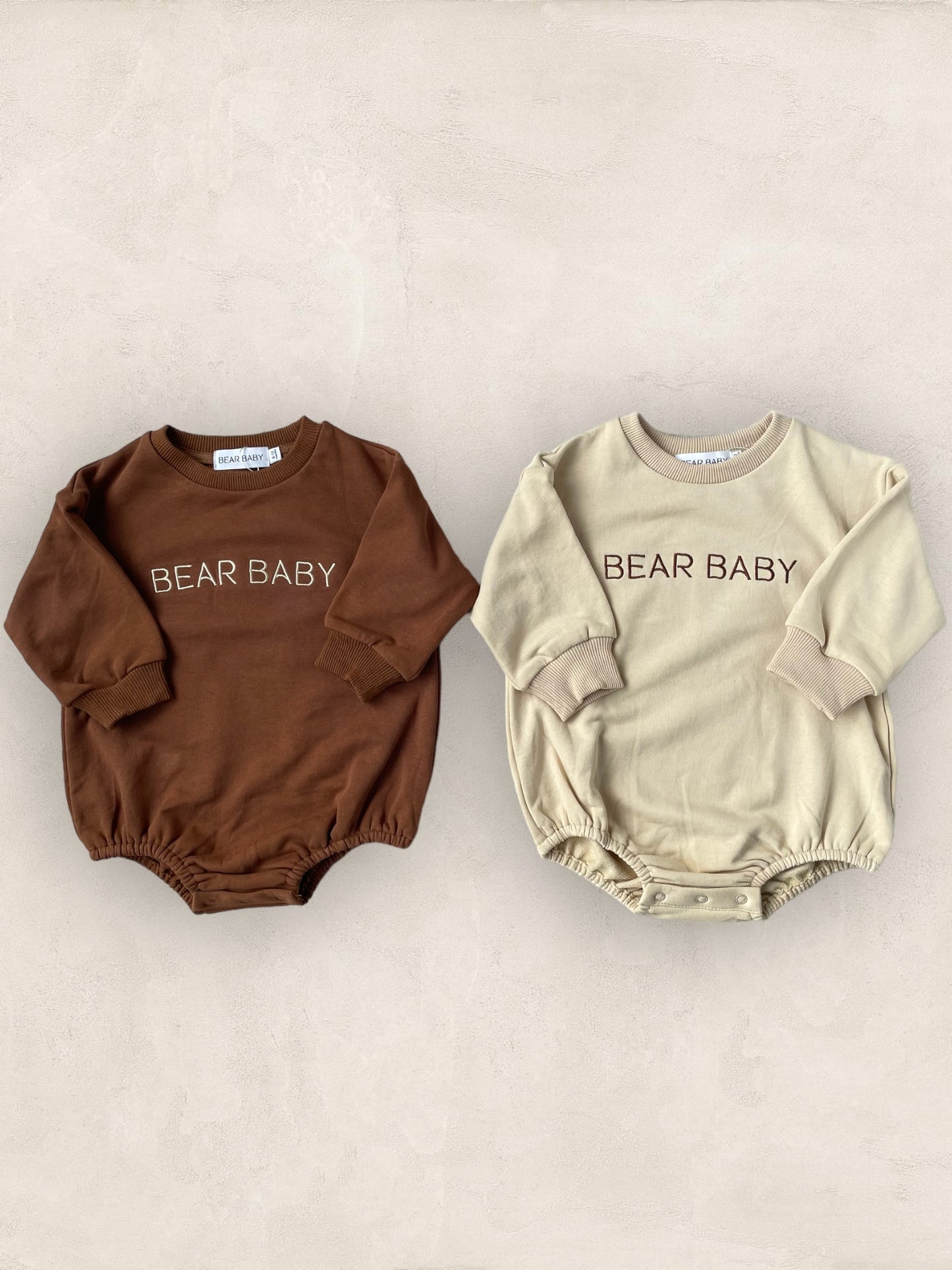 Bear Baby Romper - Beige