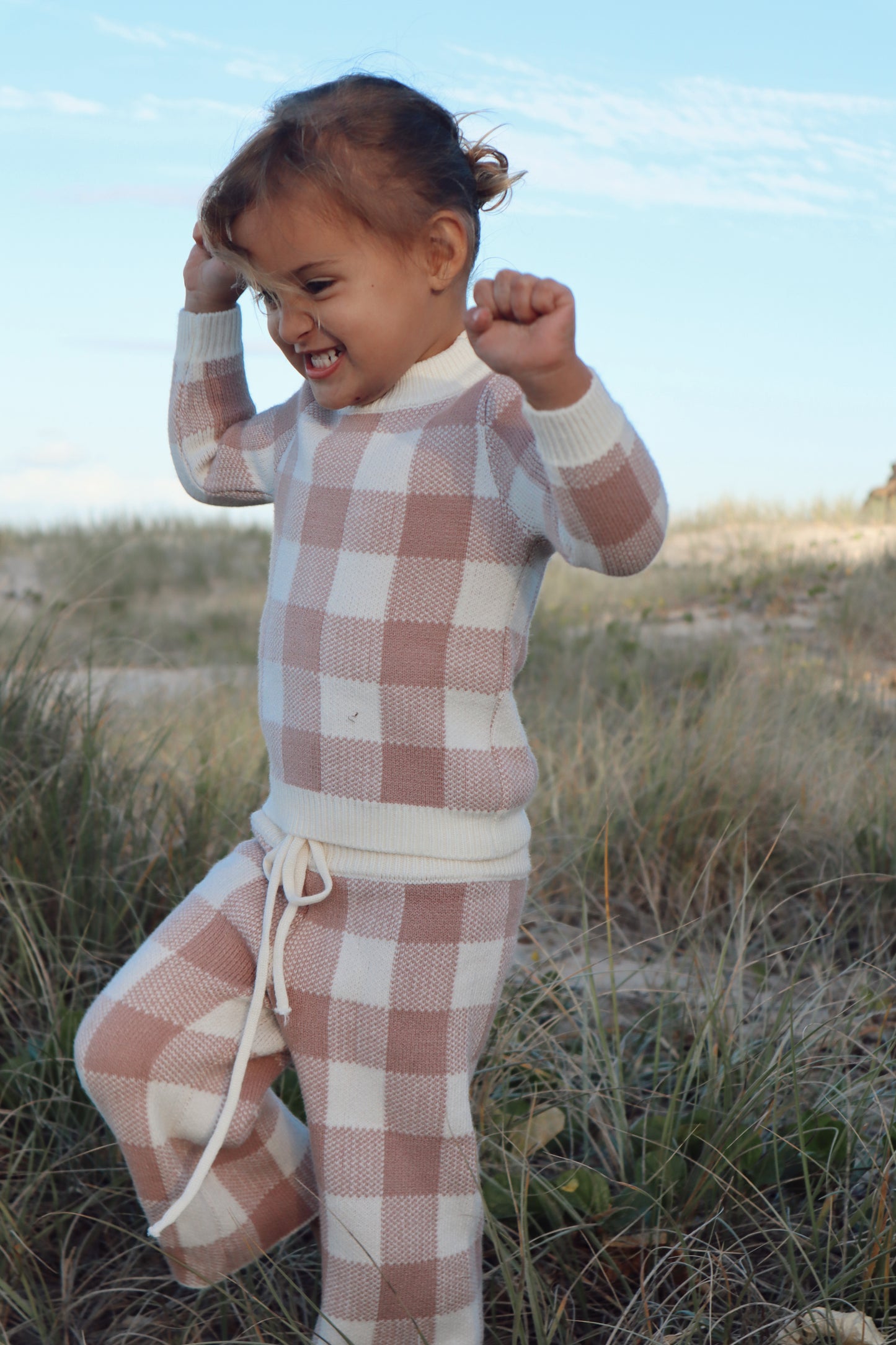 Gingham Knit Set