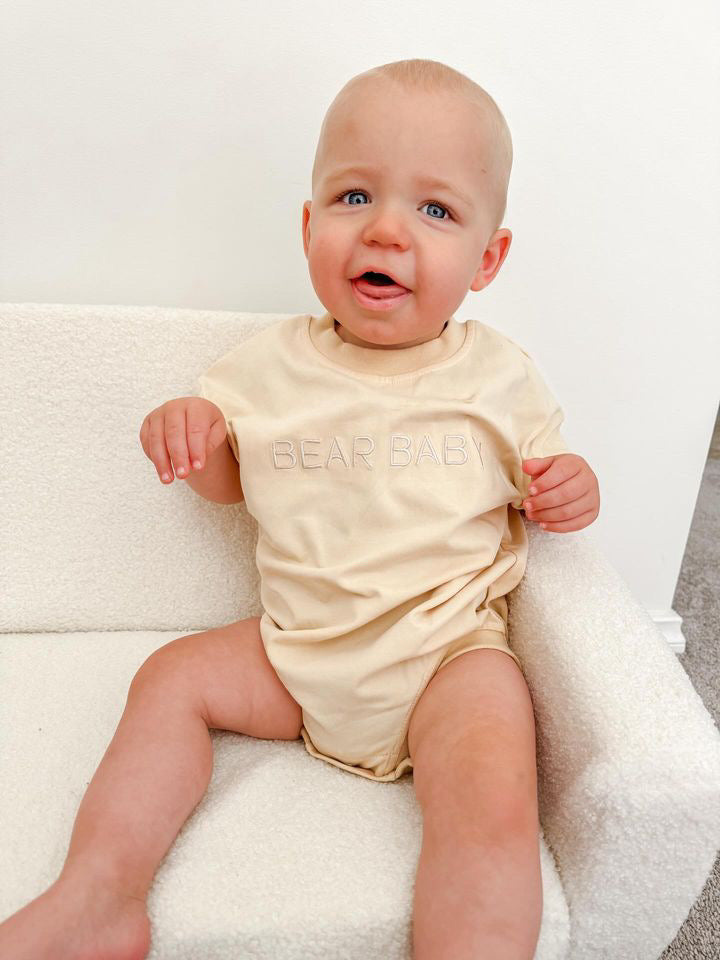 Bear Baby T-Shirt Romper - Vanilla