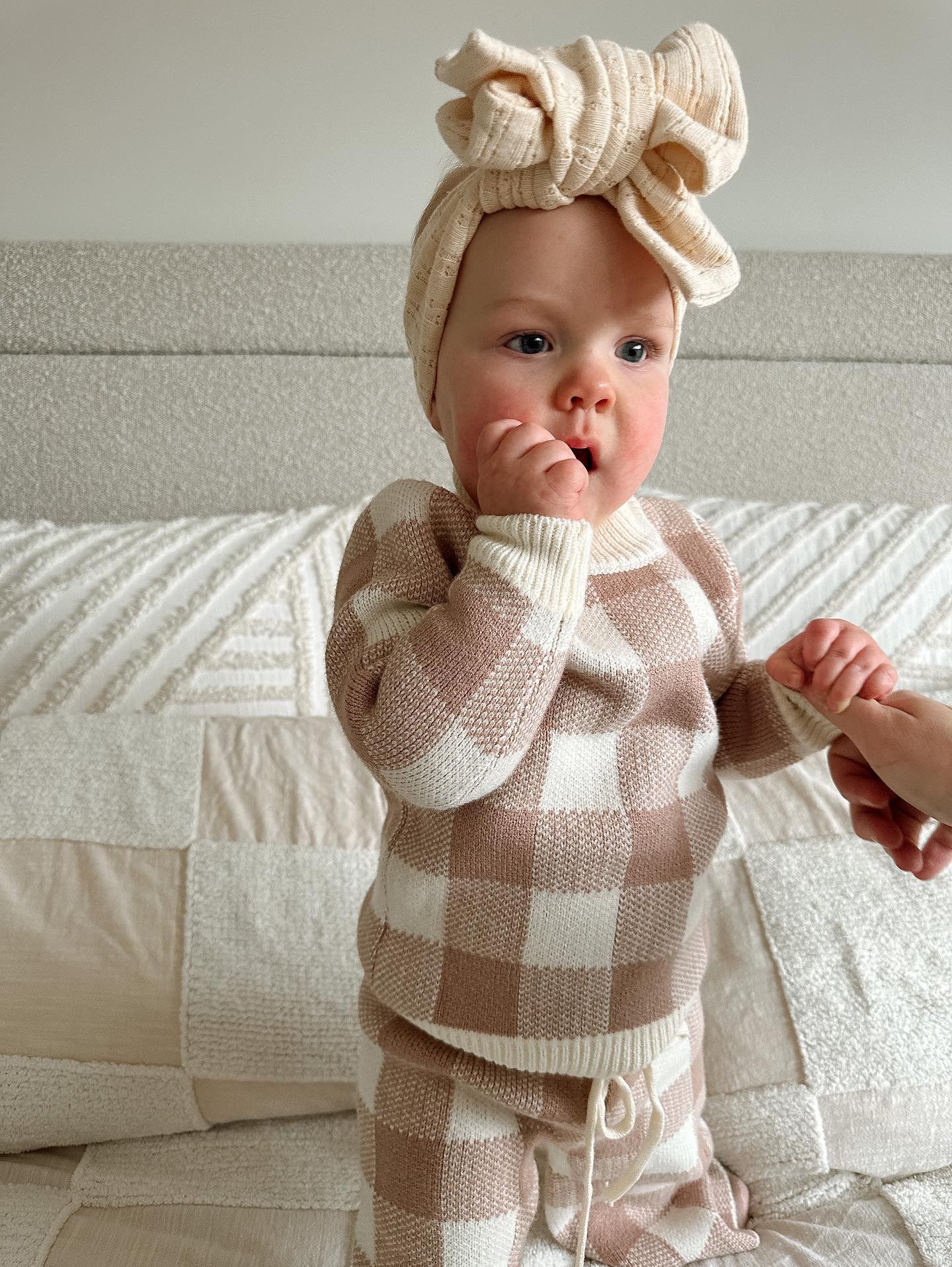 Gingham Knit Set