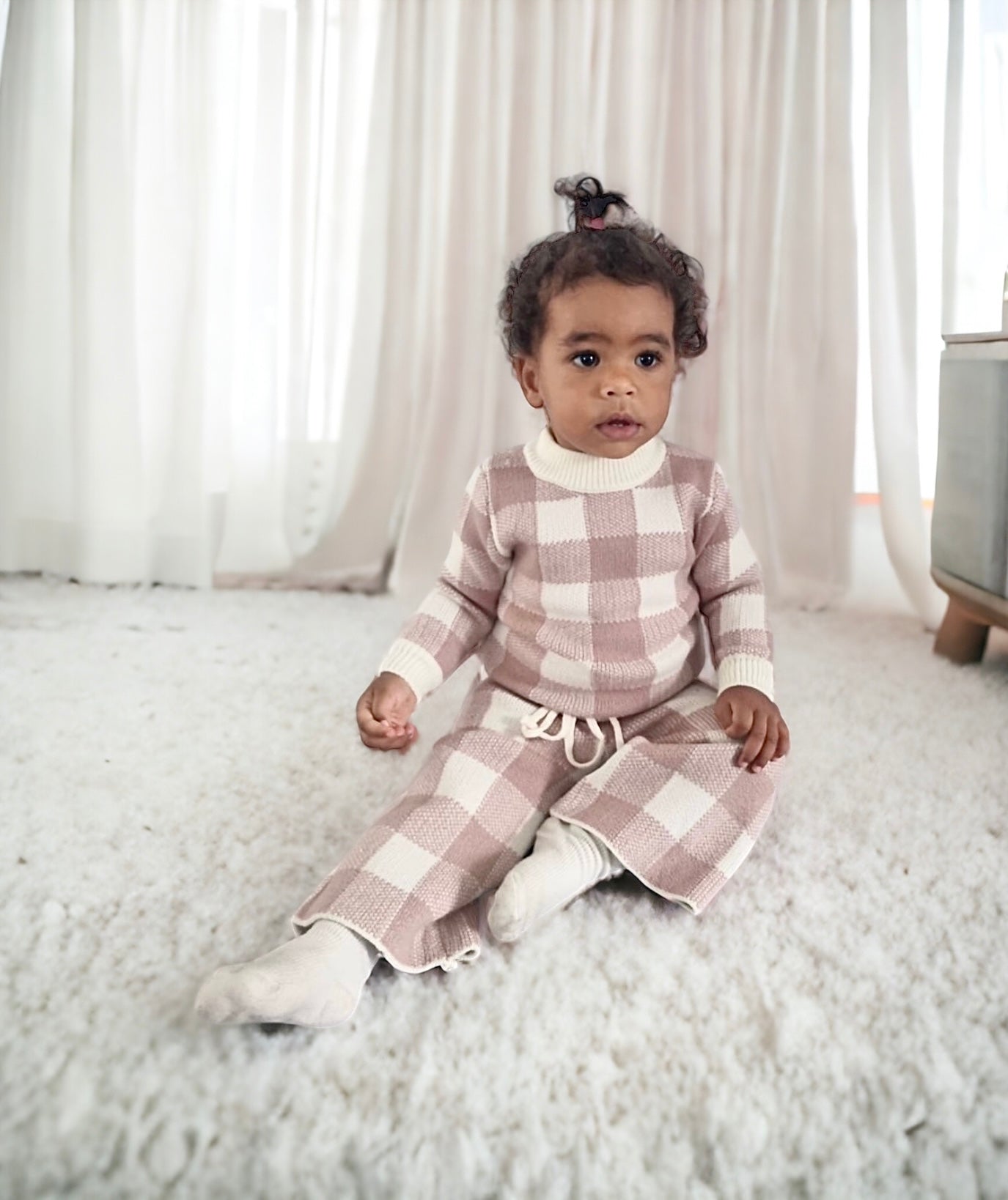 Gingham Knit Set