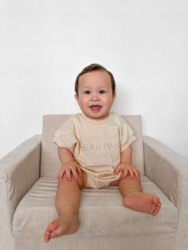 Bear Baby T-Shirt Romper - Vanilla