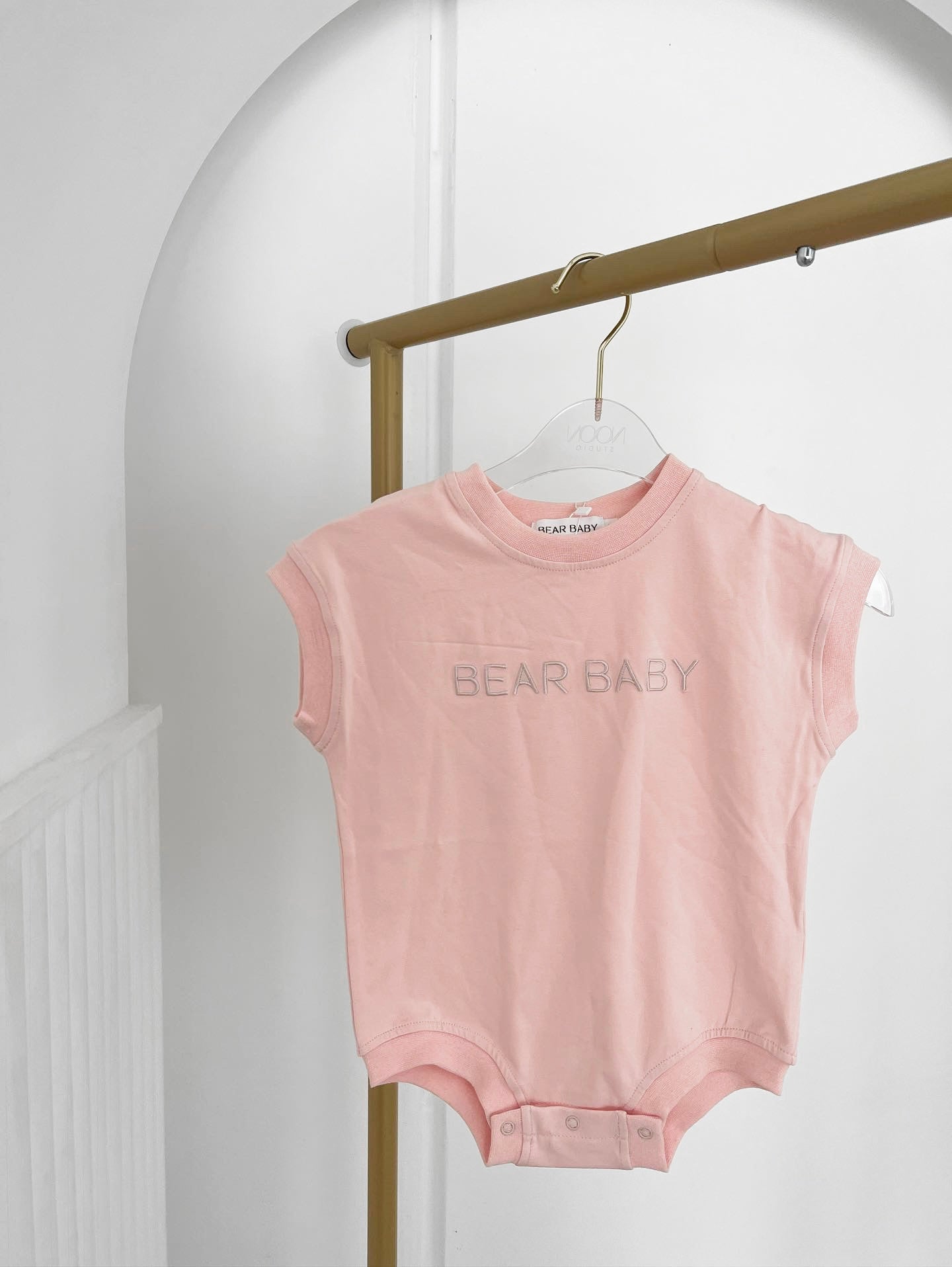 Bear Baby T-Shirt Romper - Pink