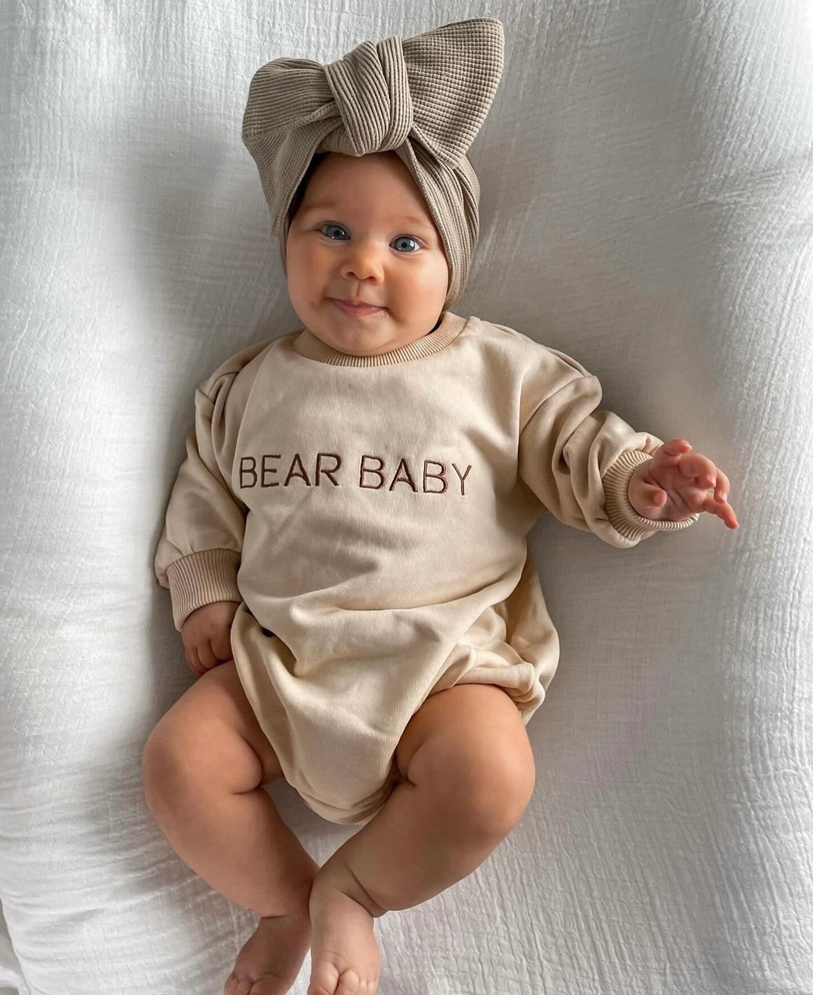 Bear Baby Romper - Beige