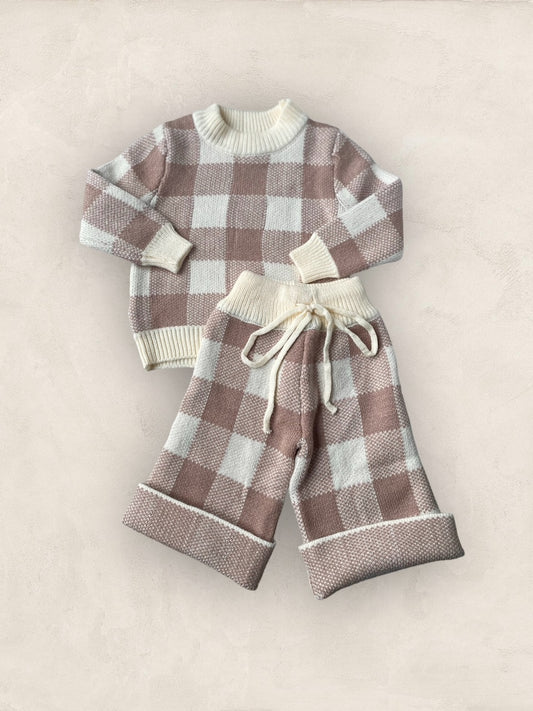 Gingham Knit Set