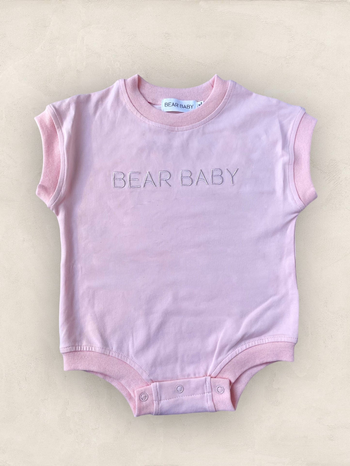 Bear Baby T-Shirt Romper - Pink