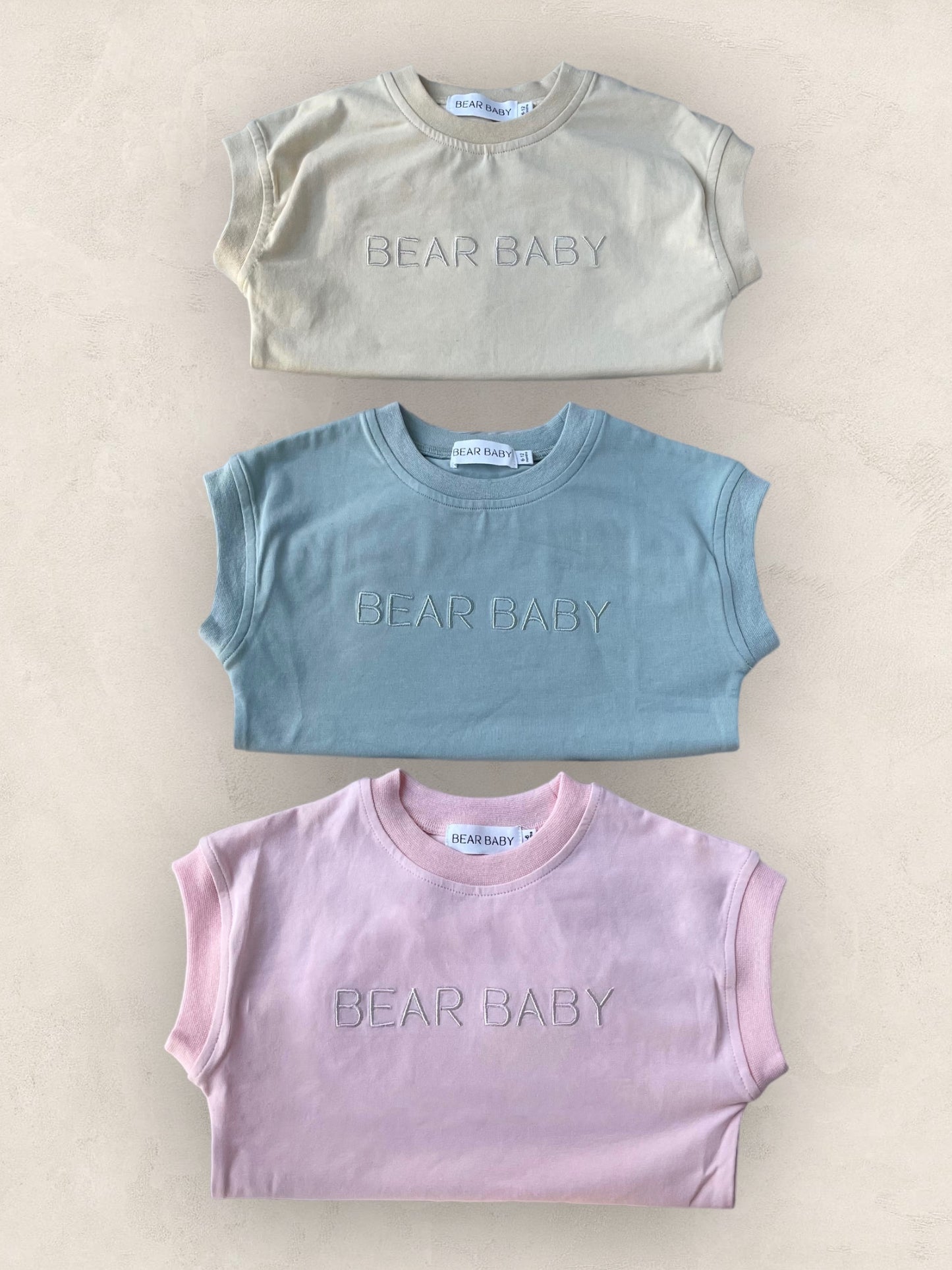 Bear Baby T-Shirt Romper - Vanilla