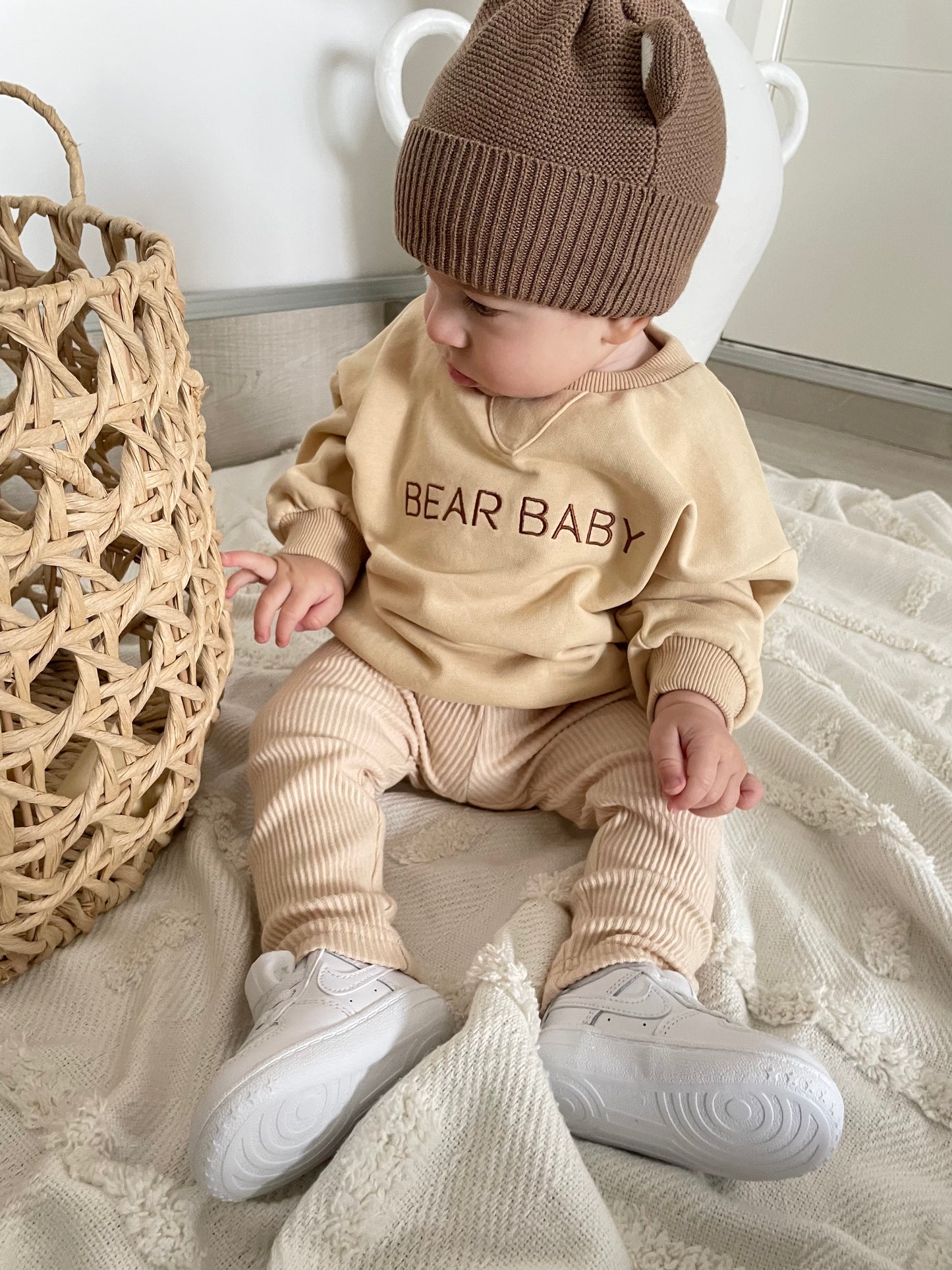 Bear Baby Jumper - Beige