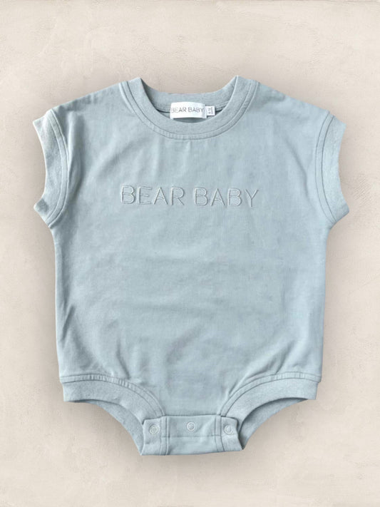 Bear Baby T Shirt Romper - Sage