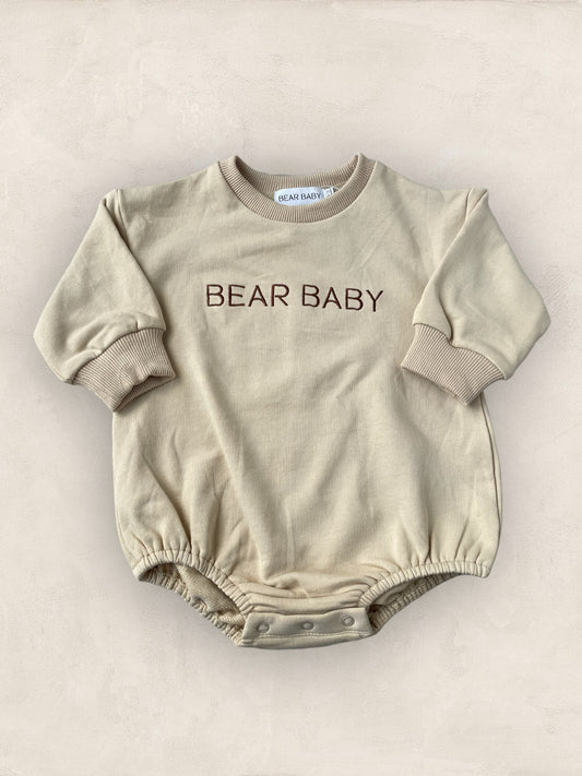 Bear Baby Romper - Beige